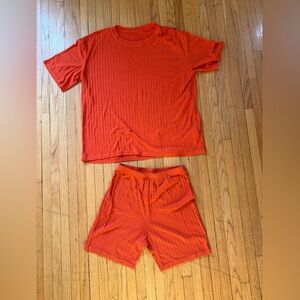 Amazon Orange Ribbed Two-Piece Set